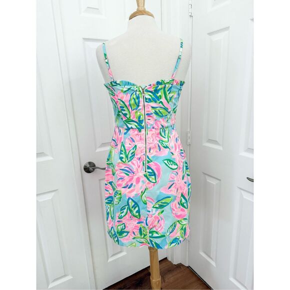 Lilly Pulitzer Womens Blue Pink Totally Blossom Brenda Stretch Mini Dress Size 8 - Picture 4 of 7